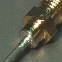 SMA coax connector soldered with NbTi