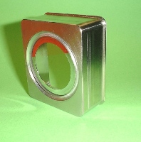 Quartzglass soldered into a chrome-coated steel housing